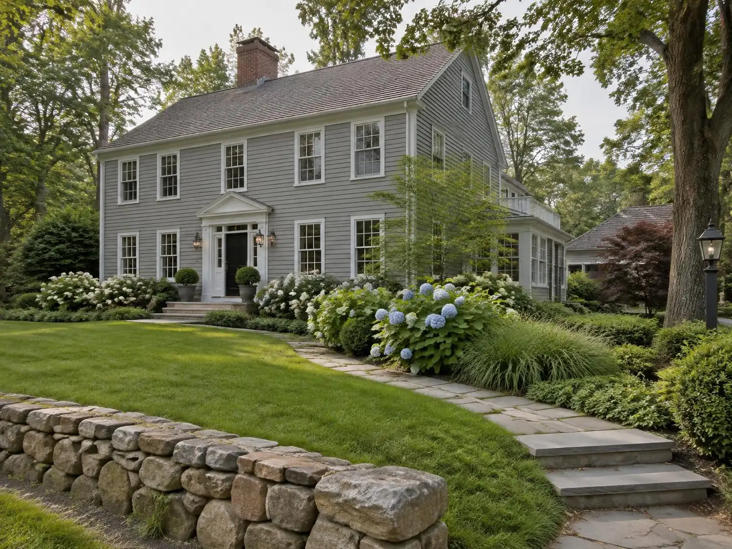 Professionally landscaped residential yard and gardens in Peabody MA