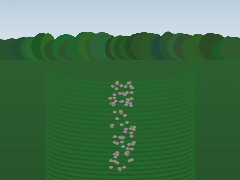 Turf drainage swale and property regrading intercepting surface runoff between neighboring Peabody lots