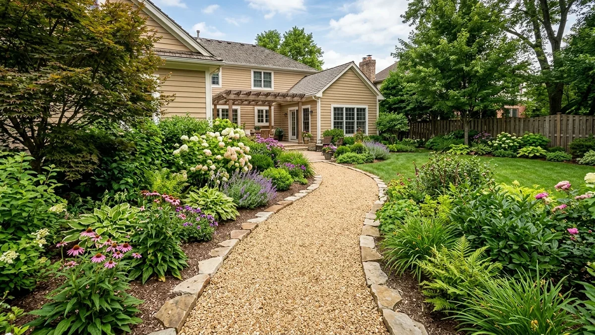 Woodland-Style Path Beside Tree Bed